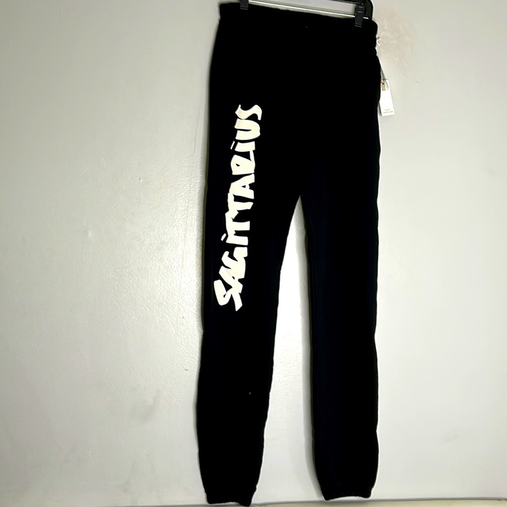 good American black relaxed boyfriend fit Sagittarius sweatpants new w tag small